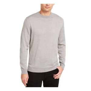 Club Room Men's Solid Crew Neck Merino Wool Blend Sweater